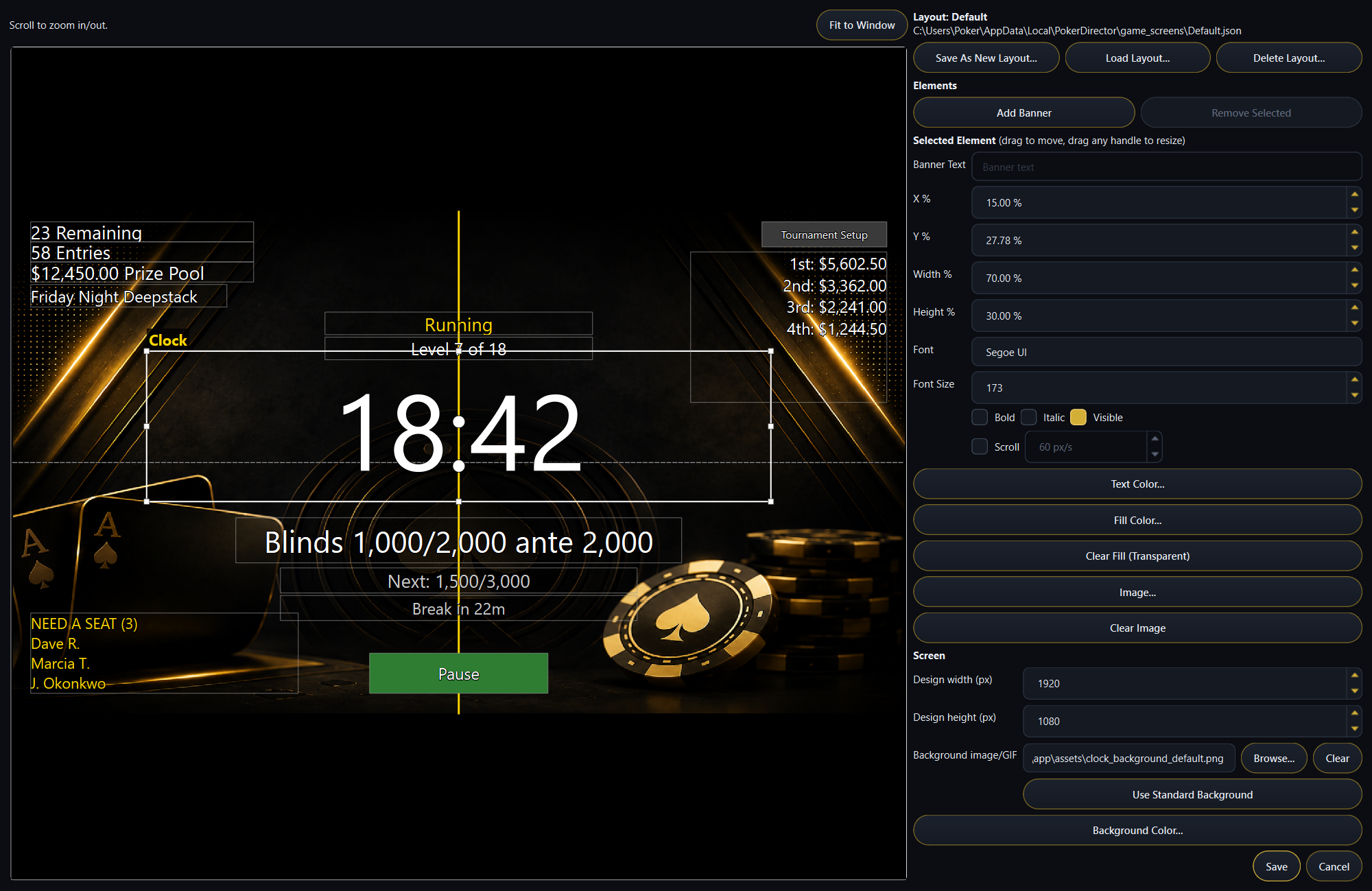 Customizable clock screen